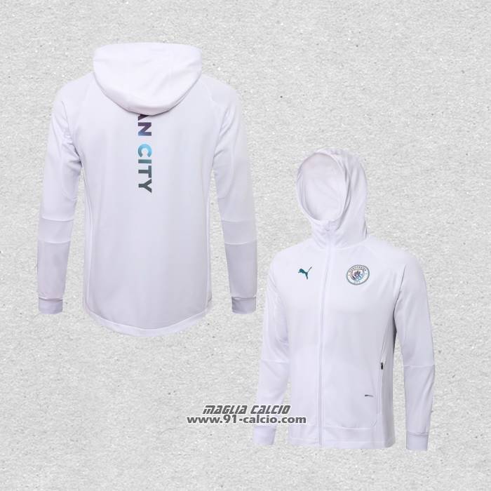 Giacca con Cappuccio Manchester City 2021-2022 Bianco